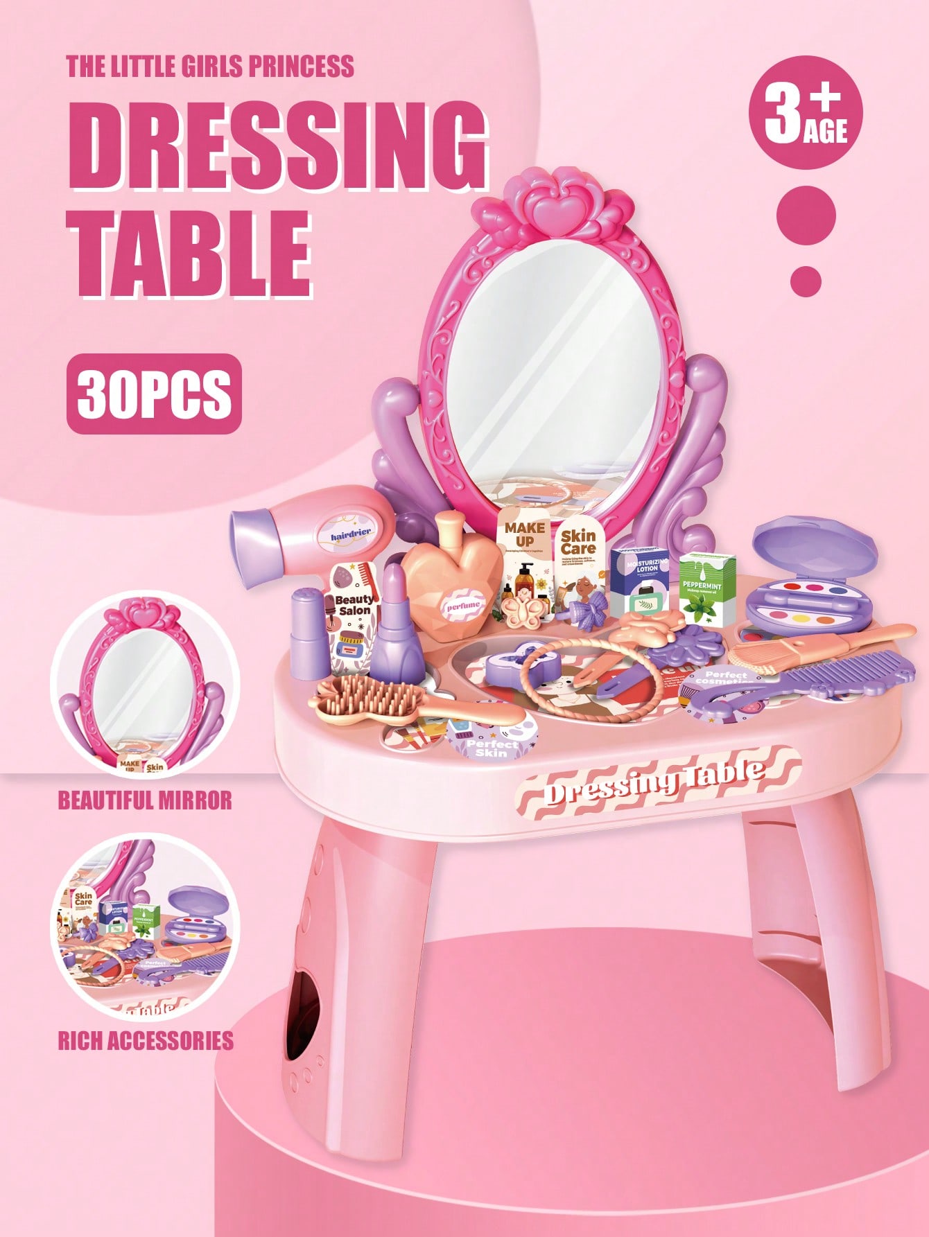 Beauty Makeup Kids - Kids Princess Vanity Dressing Table Toy