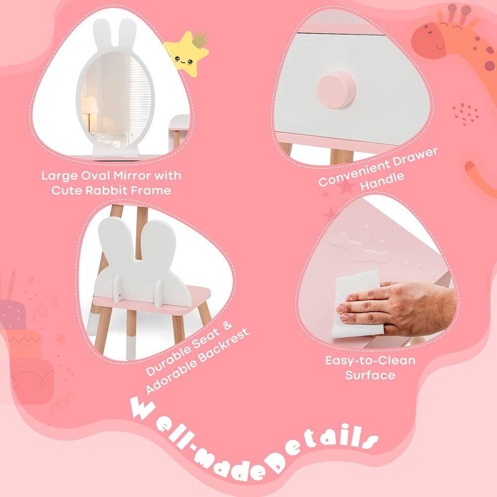 EY Kids Vanity, Rabbit Themed  - Beauty Makeup Kids review and price