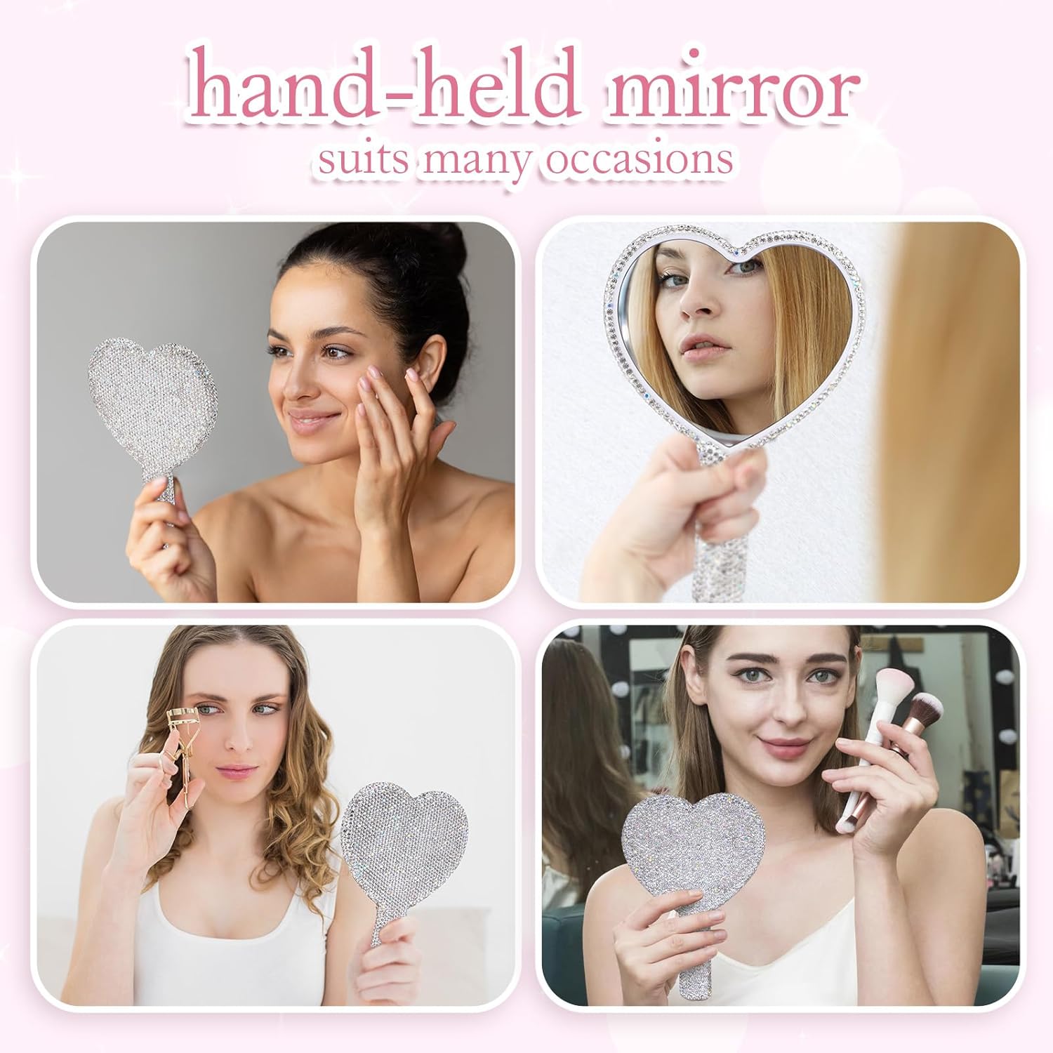 Diamond Handheld Makeup Mirror - Beauty Love Makeup review and price