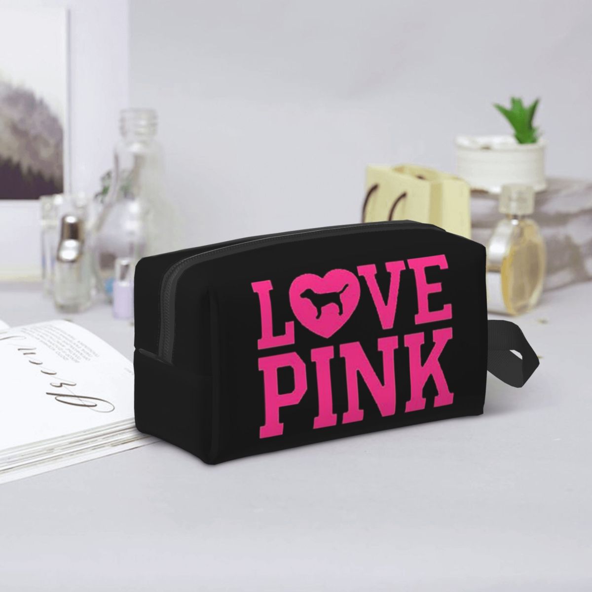 Love Pink Makeup Bag Cosmetic  - Beauty Love Makeup review and price