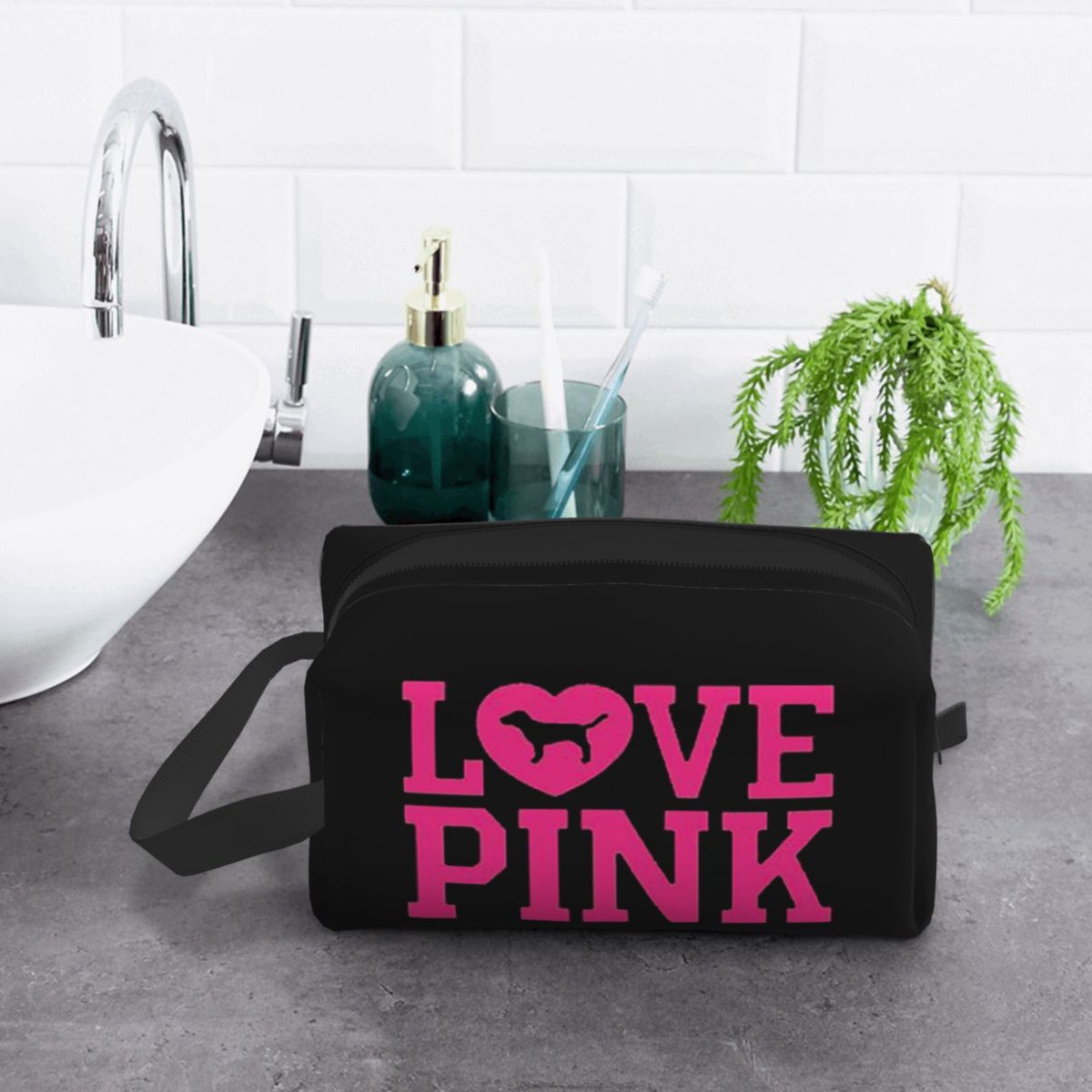 Love Pink Makeup Bag Cosmetic  - Beauty Love Makeup review and price